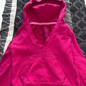 Y2K vintage American eagle pink cropped hoodie